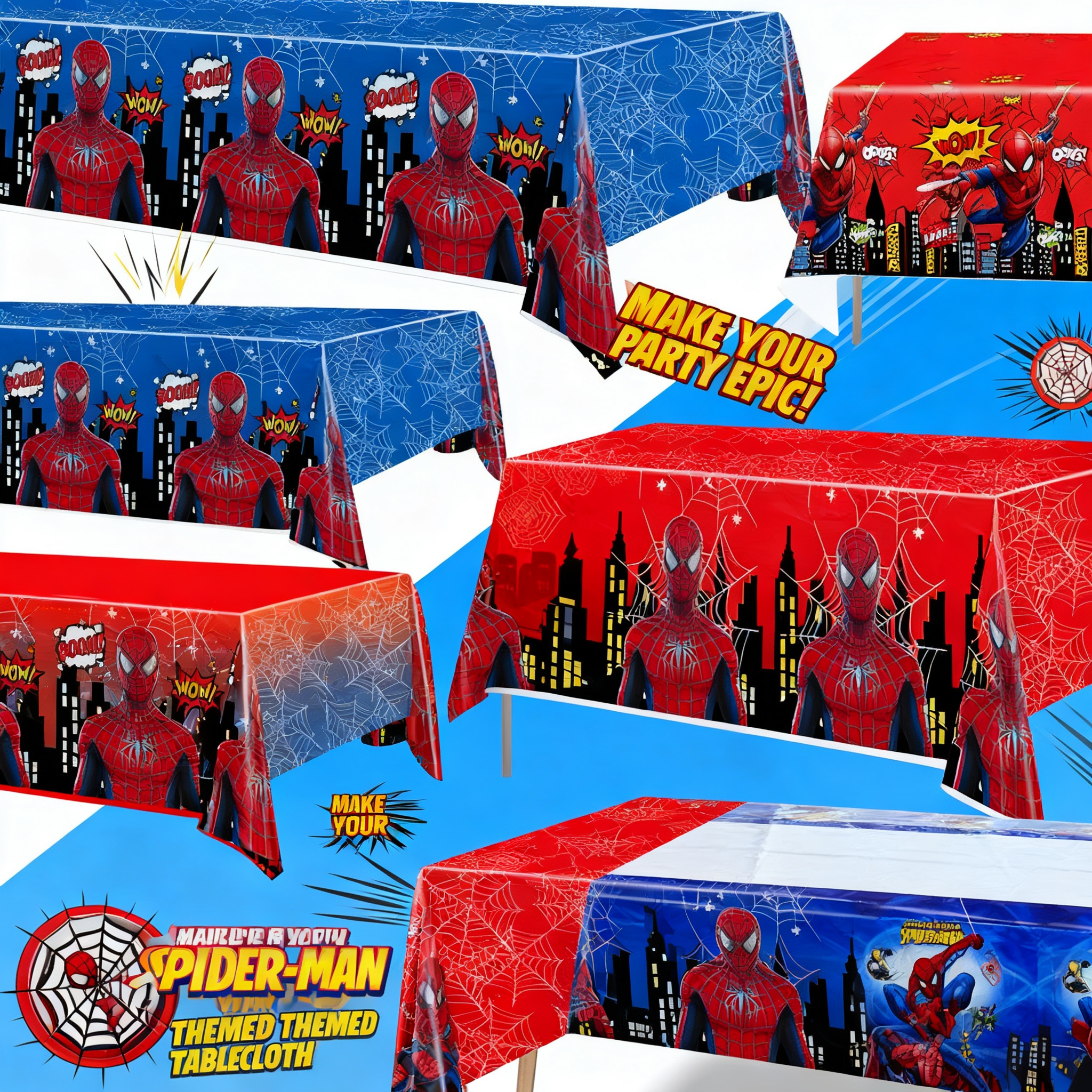 Party Games Crazy - Spiderman Birthday Party Supplies Tablecloth Spider