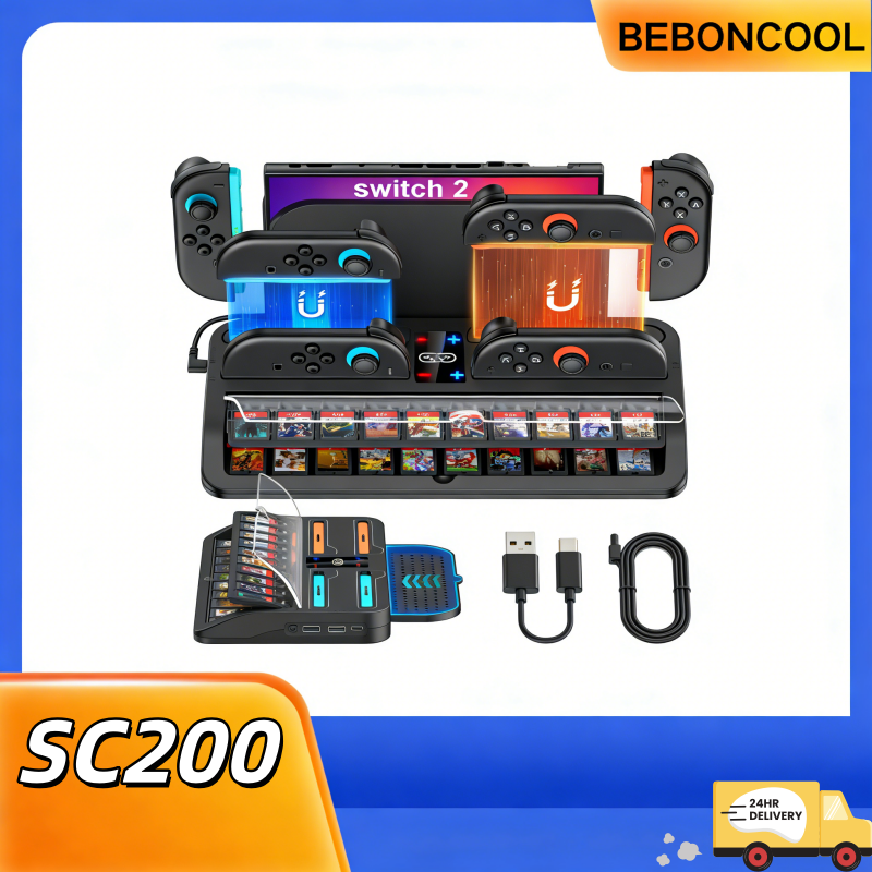 Party Games Switch 2 - BEBONCOOL SC200 Switch2 Charging Dock 4-Controller