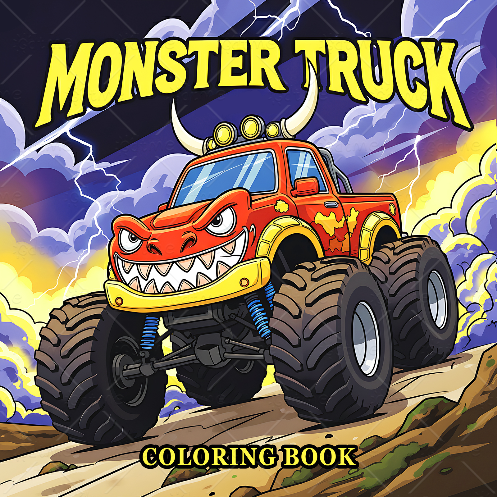 Party Games Kids Birthday - MONSTER TRUCK Coloring Book for Adults