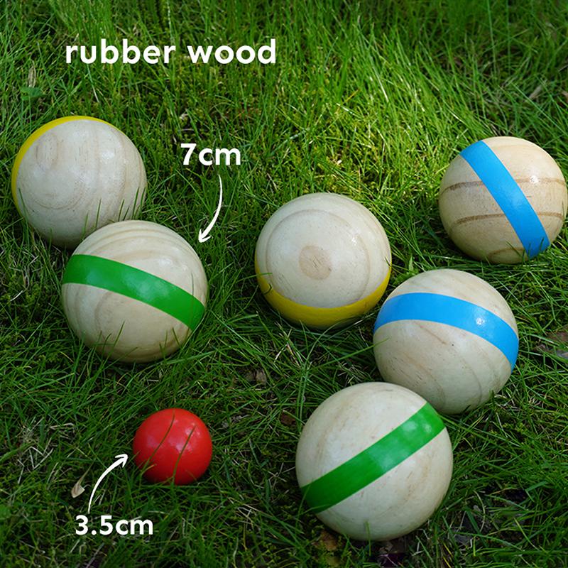 Bocce Ball Lawn - * 7Pcs Wood Bocce Balls Sports