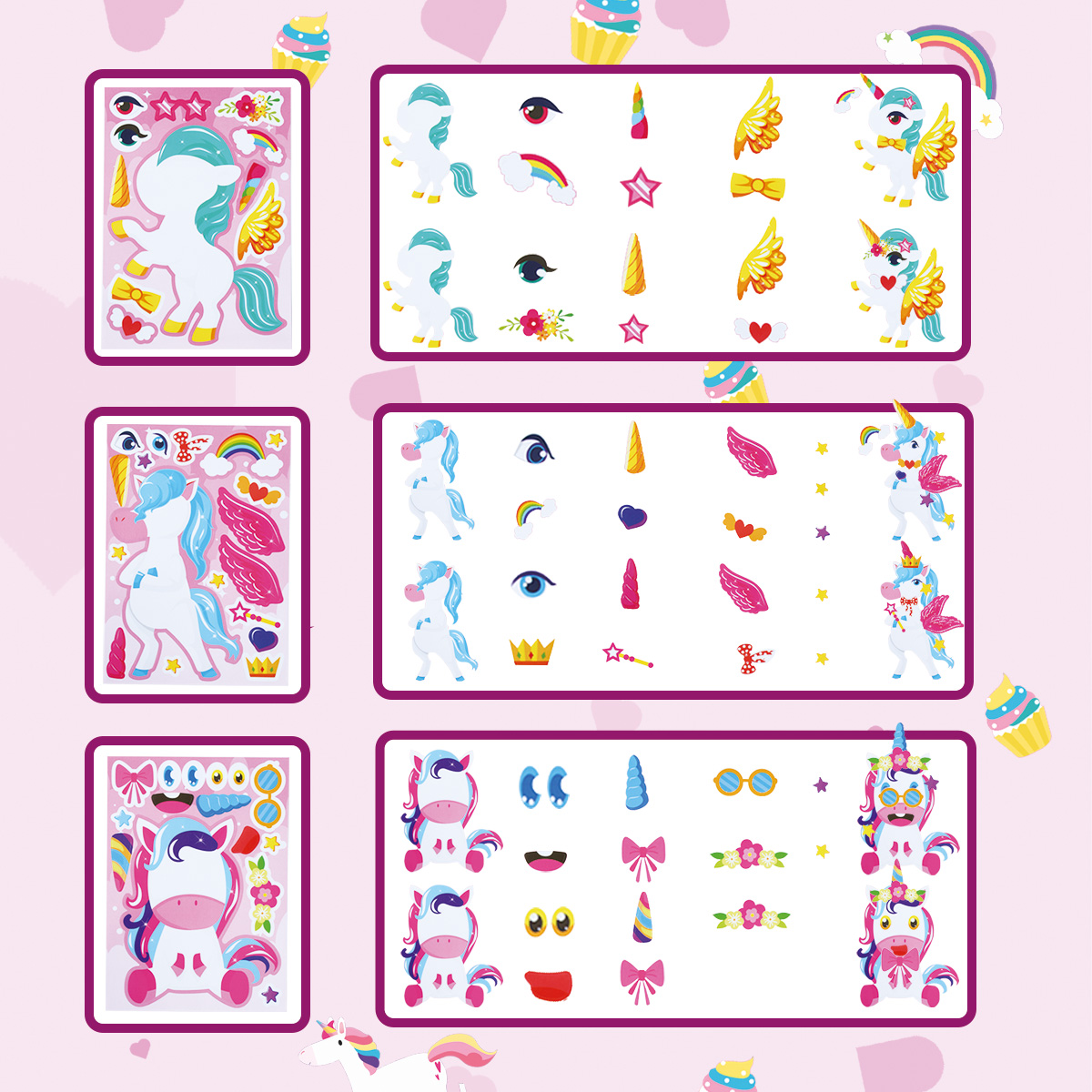 12Sheets Rainbow Horse Childre - Party Games Kids Birthday 리뷰 및 가격