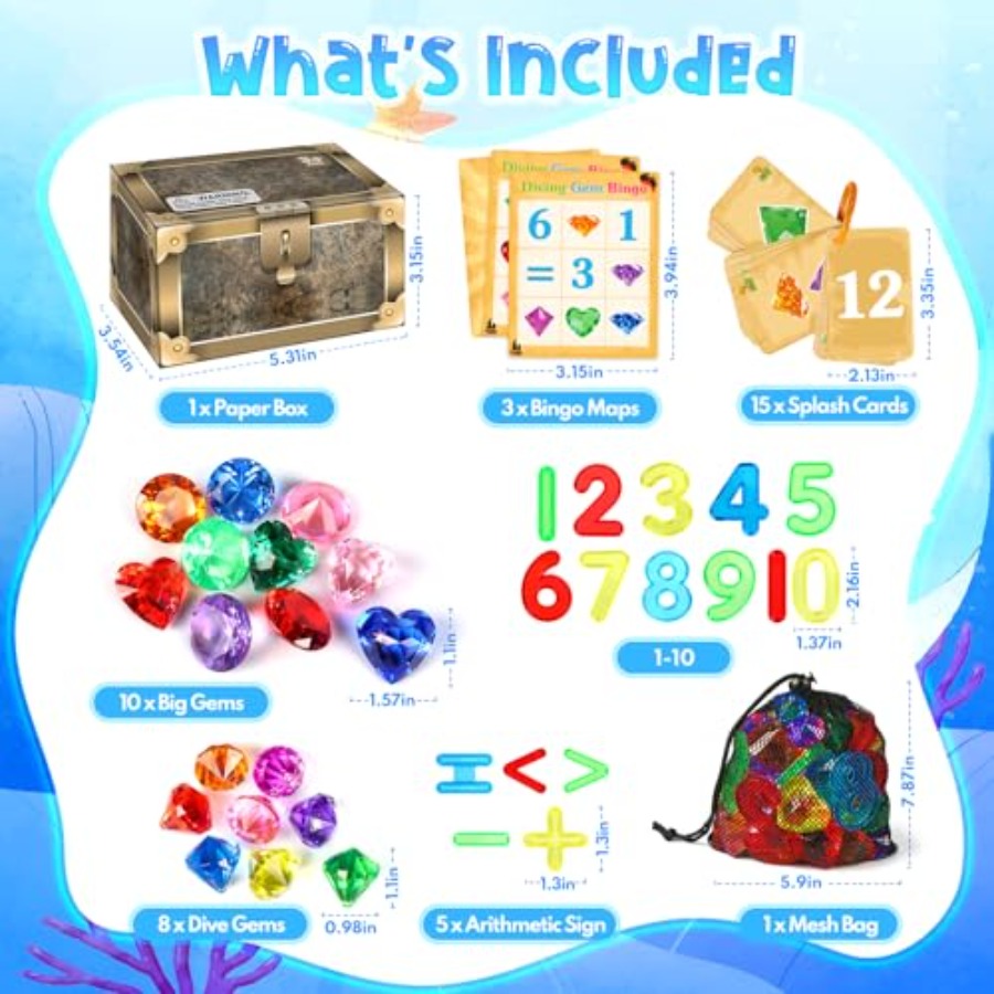 Pool Toys Diving Gems, 54 Pcs  - Scavenger Hunt Card 리뷰 및 가격