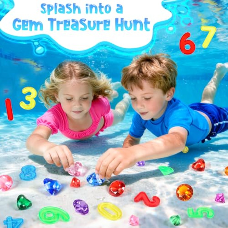 Pool Toys Diving Gems, 54 Pcs  - Scavenger Hunt Card 리뷰 및 가격