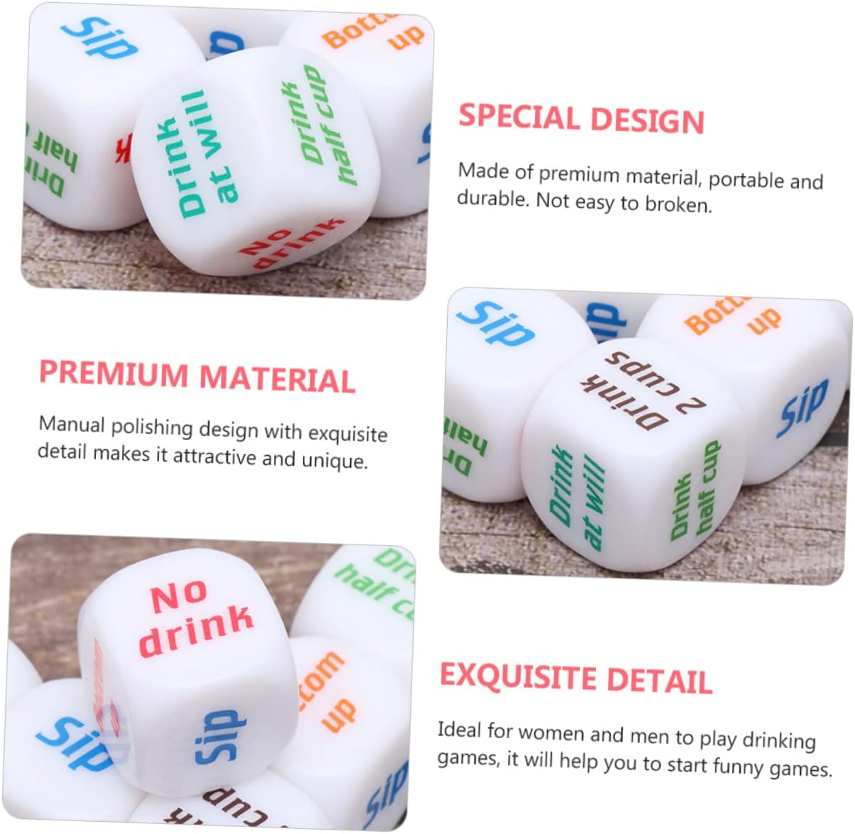 12Pcs Drinking Dice Rolling De - Party Games Bachelorette 리뷰 및 가격