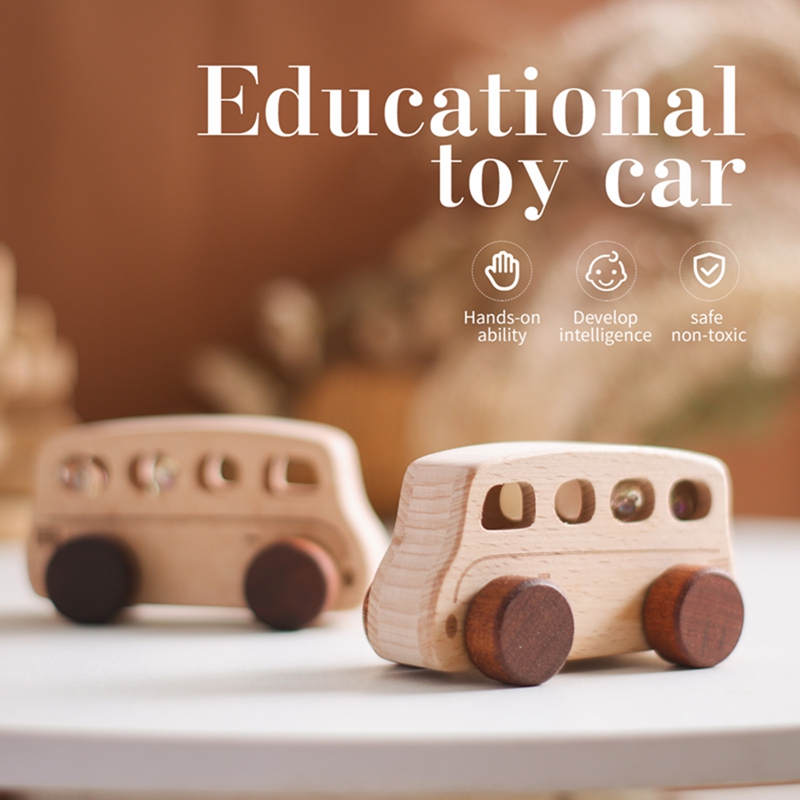 1PC Baby Wooden Toys Beech Car - Party Games Bus 리뷰 및 가격