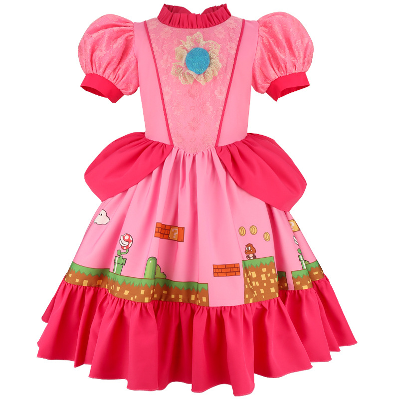 Princess Peach Costume Dress w - Party Games Kids Birthday 리뷰 및 가격