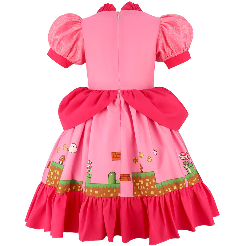 Princess Peach Costume Dress w - Party Games Kids Birthday 리뷰 및 가격