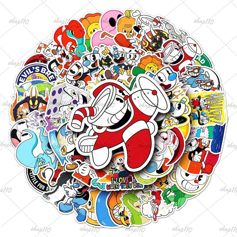 Cuphead Sticker Boy Game Gift  - Party Games Kids Birthday 리뷰 및 가격