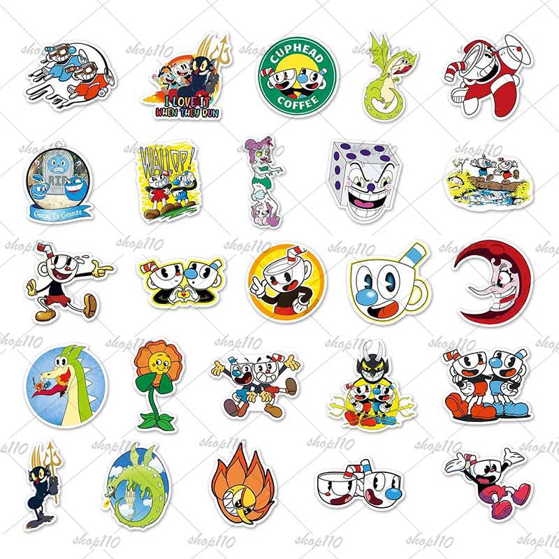 Cuphead Sticker Boy Game Gift  - Party Games Kids Birthday 리뷰 및 가격