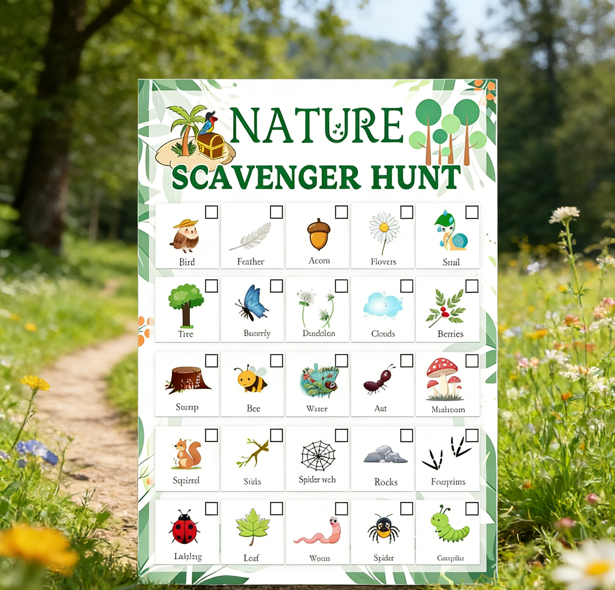 Nature Scavenger Hunt Card 5 x - Scavenger Hunt Card 리뷰 및 가격