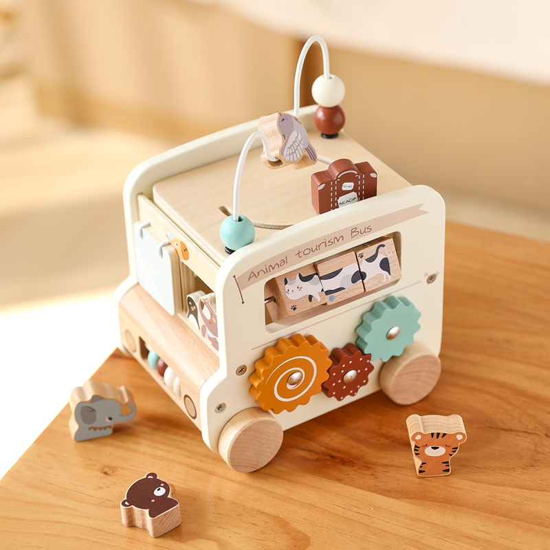 Montessori Wooden Children Toy - Party Games Bus 리뷰 및 가격