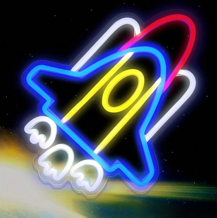 Rocket Neon Sign USB Neon Ligh - Party Games Kids Birthday 리뷰 및 가격