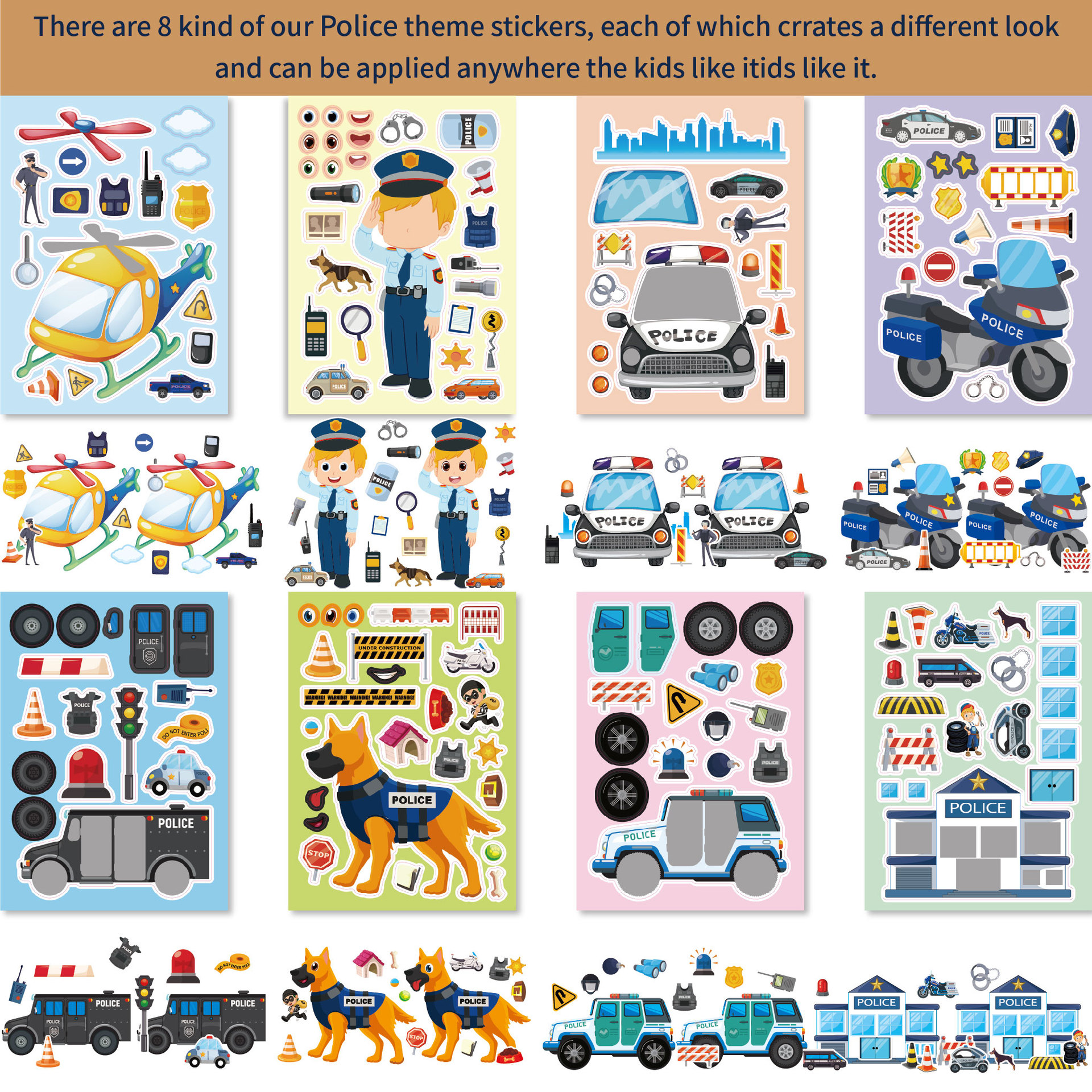 16Sheets Cartoon Vocation Poli - Party Games Kids Birthday 리뷰 및 가격