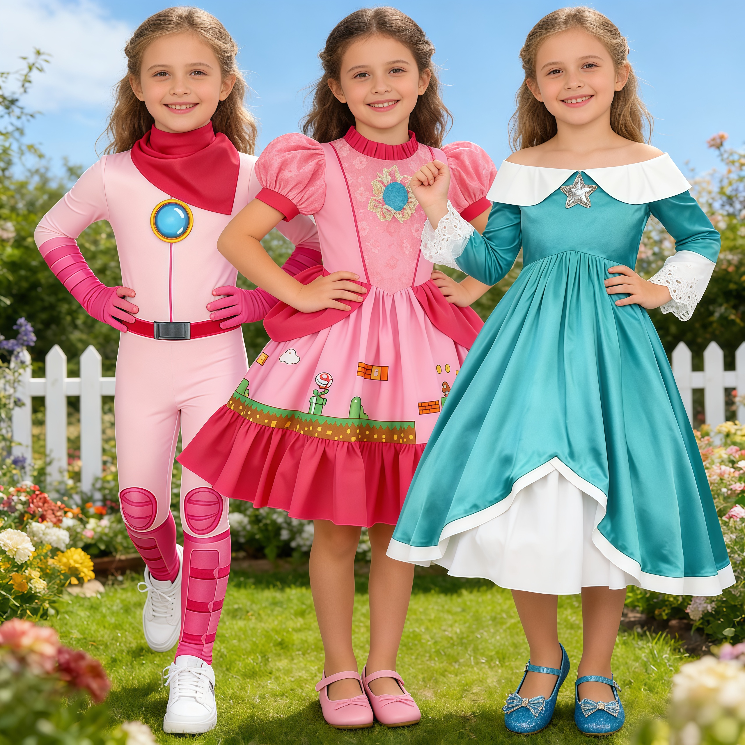 Girls Peach Princess Jumpsuit  - Party Games Kids Birthday 리뷰 및 가격