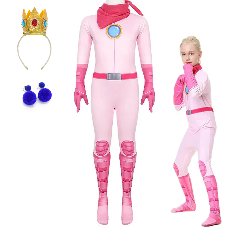 Girls Peach Princess Jumpsuit  - Party Games Kids Birthday 리뷰 및 가격