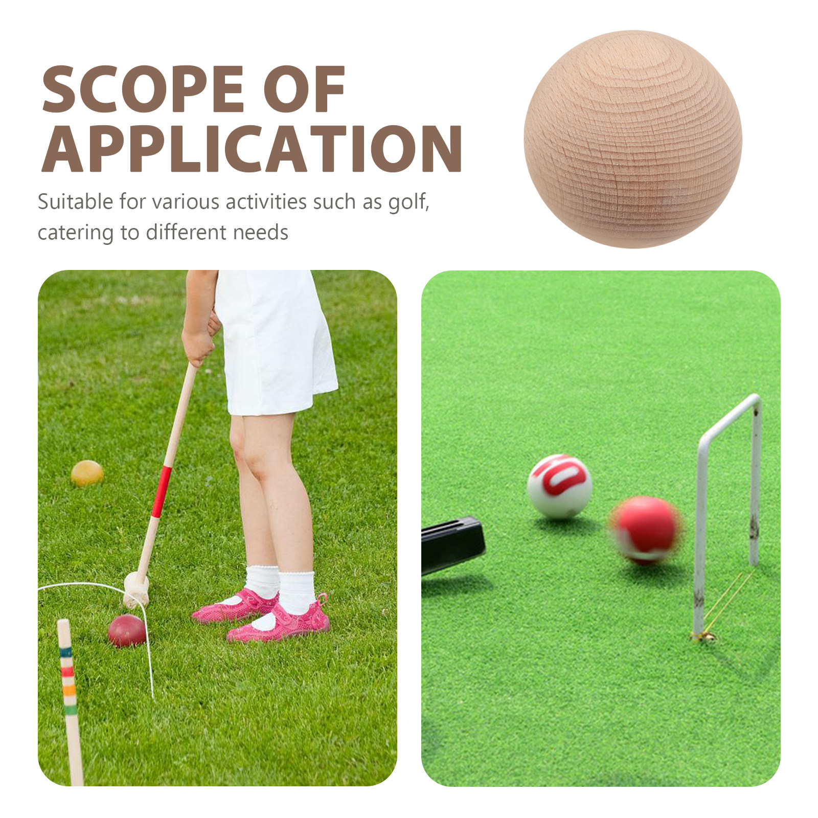3Pcs Beech Wood Croquet Golf B - Bocce Ball Lawn 리뷰 및 가격