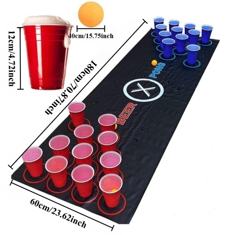 Beer Pong Table Mat Drinking G - Party Games Jenga 리뷰 및 가격