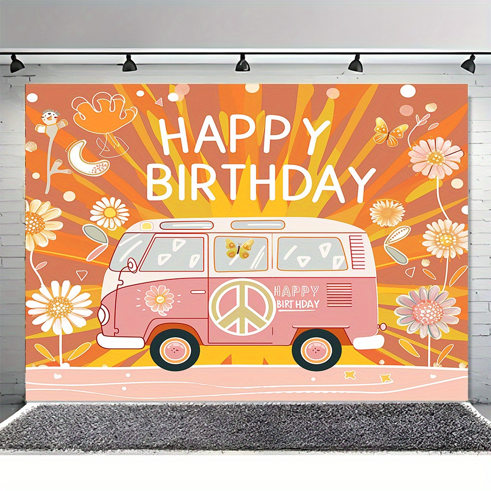 Retro 70's hippie theme Happy  - Party Games Bus 리뷰 및 가격