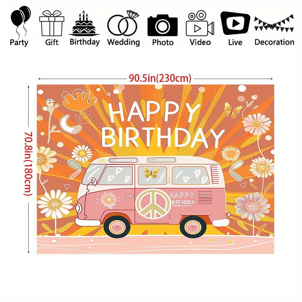 Retro 70's hippie theme Happy  - Party Games Bus 리뷰 및 가격
