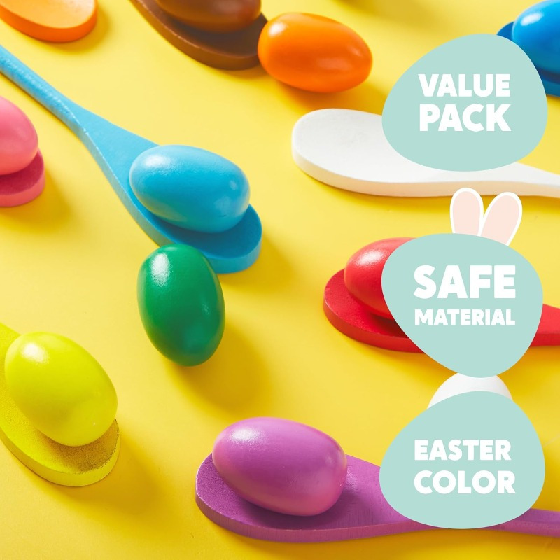 24 PCS Easter Egg and Spoon Ra - Party Games Easter For Family 리뷰 및 가격