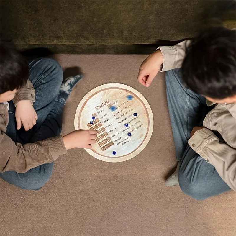 wooden Farkle dice tray with 6 - Party Games Classic 리뷰 및 가격