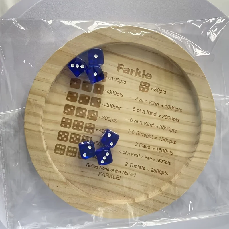 wooden Farkle dice tray with 6 - Party Games Classic 리뷰 및 가격