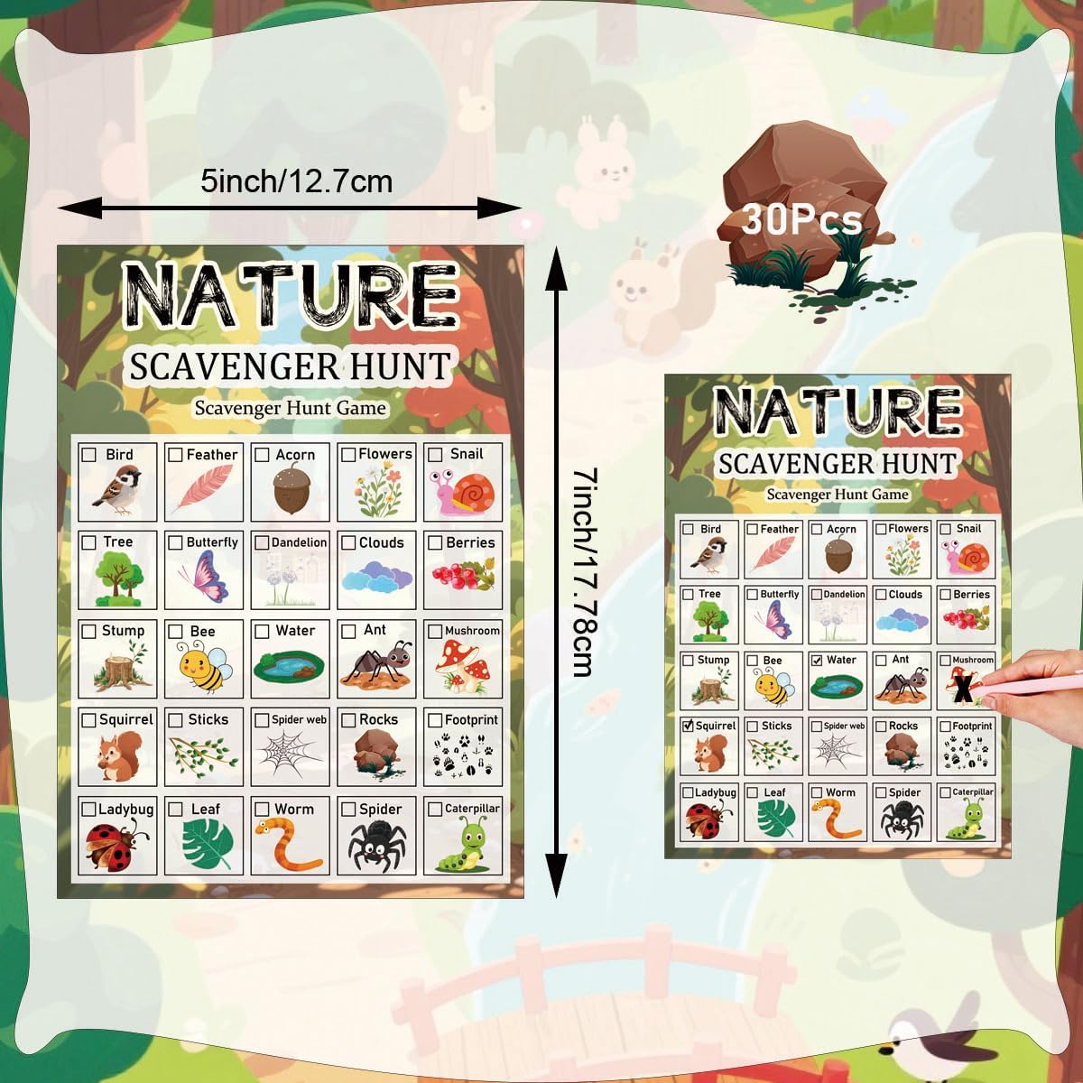 30 Pcs Nature Scavenger Hunt C - Scavenger Hunt Card 리뷰 및 가격
